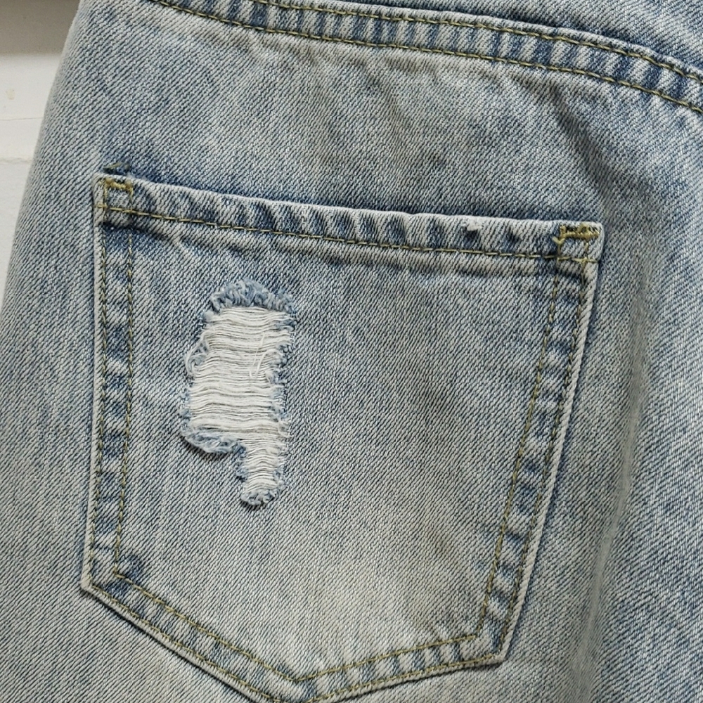 Ripped Light Denim Boyfriend Jeans - Girlfriend Fit - Picture 11 of 13